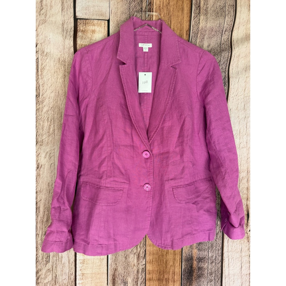 J. Jill Love Linen Blazer Wild Orchid Pink Linen Jacket Summer Small Petite NWT